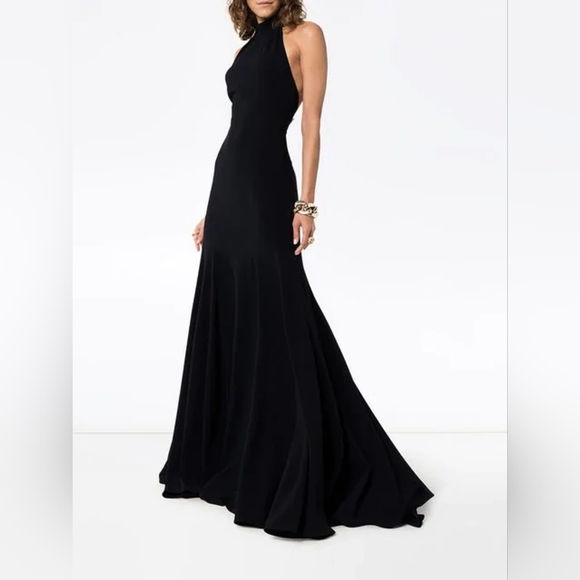Stella McCartney black Halter Trumpet Gown size 42 - Picture 2 of 10
